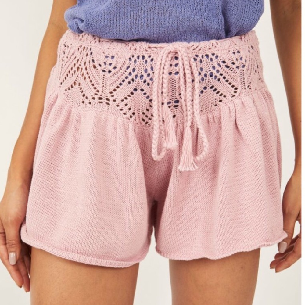 Free People Lily Fauxchet Sweater Shorts In Lilac Wine. NWT! Sz XL